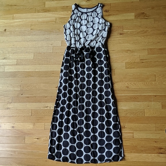 LOFT Dresses & Skirts - Black & White Polka Dot Maxi Dress